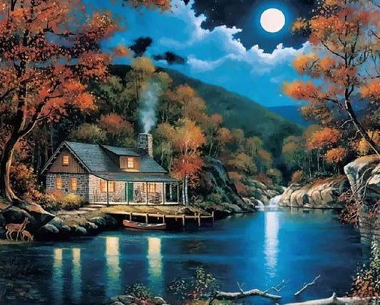 Full Moon Night Paint by Numbers