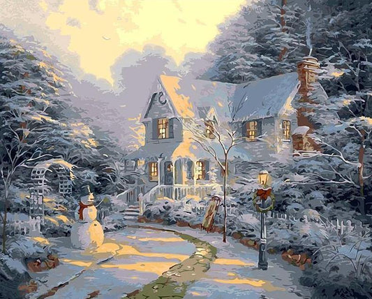 Sunrise in the Winter Paint by Numbers