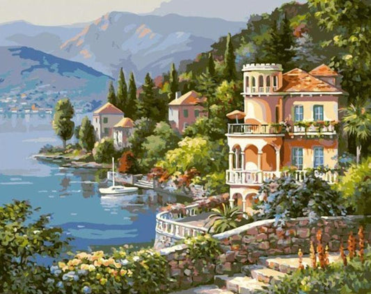 Waterfront Bungalow Paint by Numbers
