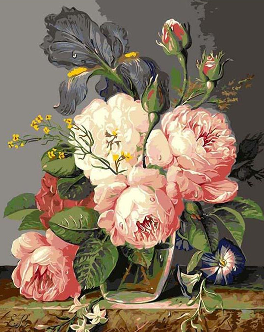 Classical Flowers Paint By Numbers