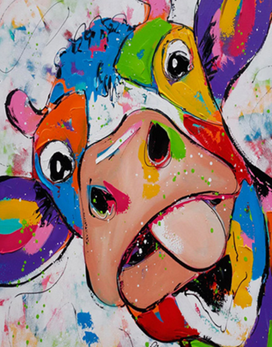 Colorful Cow Paint by Numbers