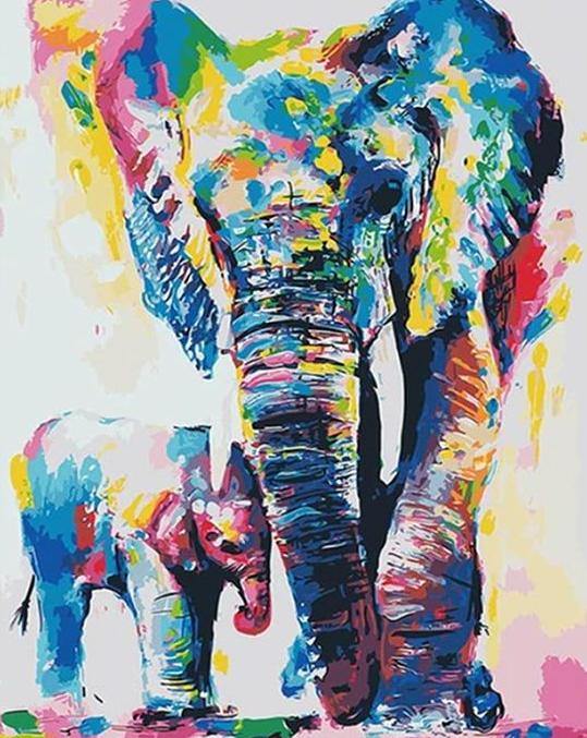 Colorful Elephant Paint by Numbers