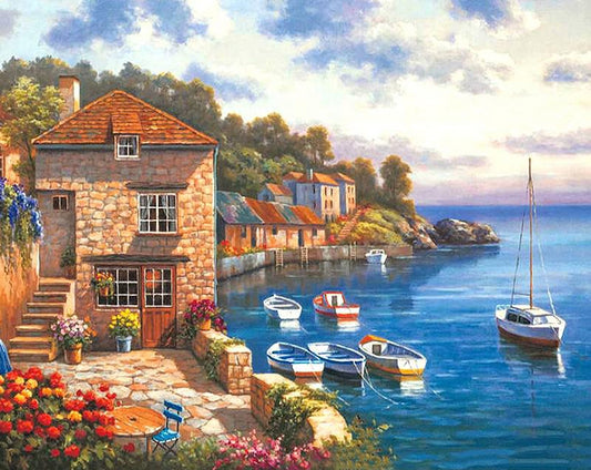 Floral View & Seascape Paint by Numbers