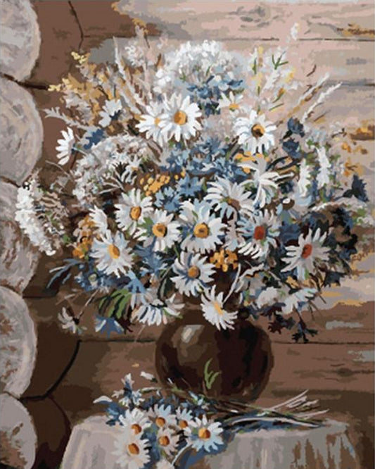 Daisies in Flowerpot Paint by Numbers