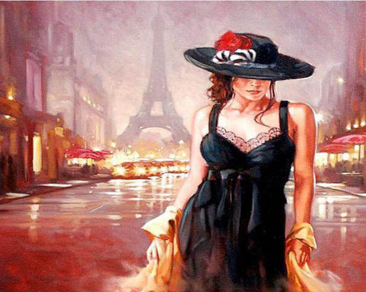 Lady in Black Dress Paint by Numbers