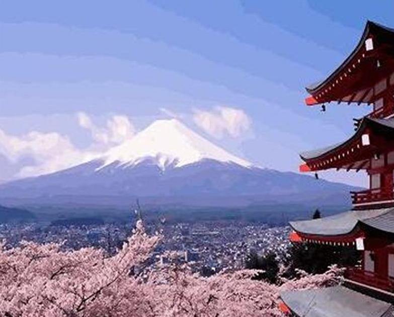 Japan Panorama Paint by Numbers