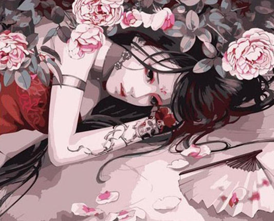 Japanese Anime Girl Paint by Numbers