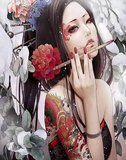 Japanese Girl Paint by Numbers