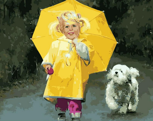 Girl & Puppy Paint by Numbers