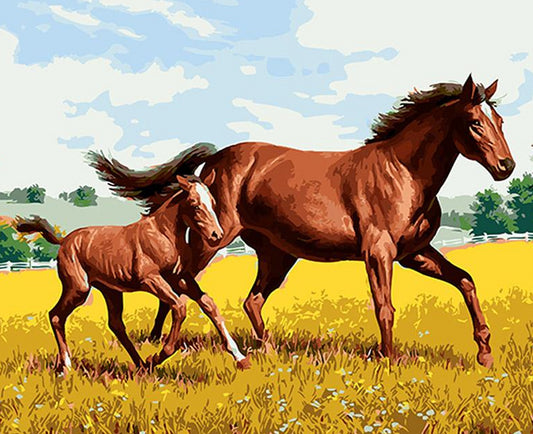 Mare with Baby Paint by Numbers