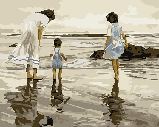 Mother with Kids Paint by Numbers