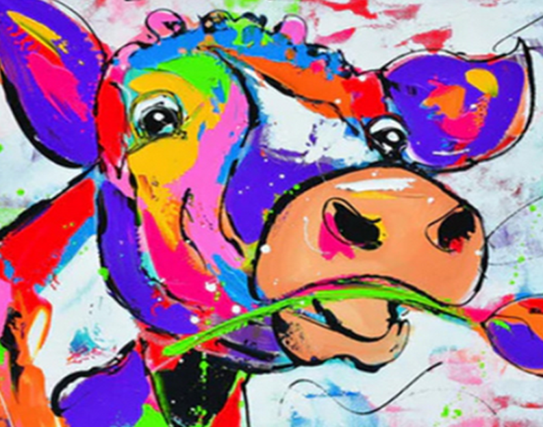 Rainbow Cow Paint by Numbers