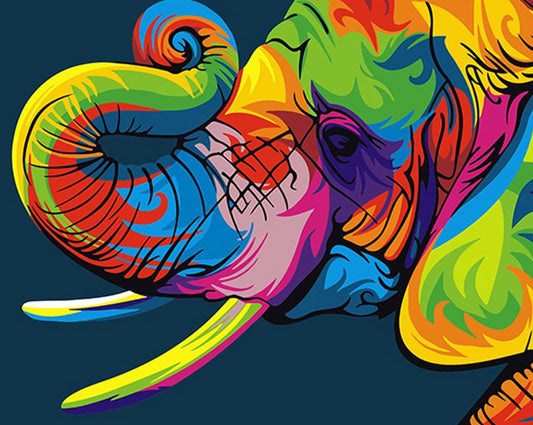 Rainbow Elephant Paint by Numbers