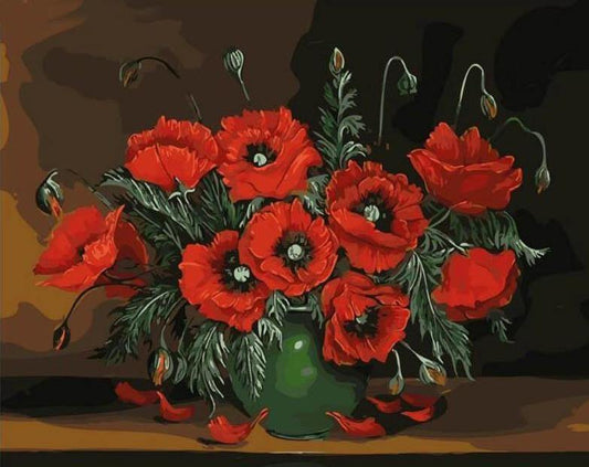 Corn Poppies Paint by Numbers