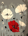 Red &amp; White Poppy Paint by Numbers