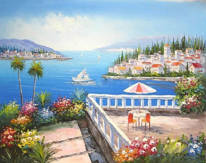 Sea side City Paint by Numbers