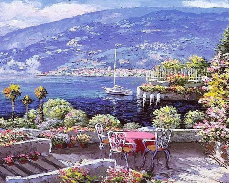 Seaside Outdoor Sitting Paint by Numbers