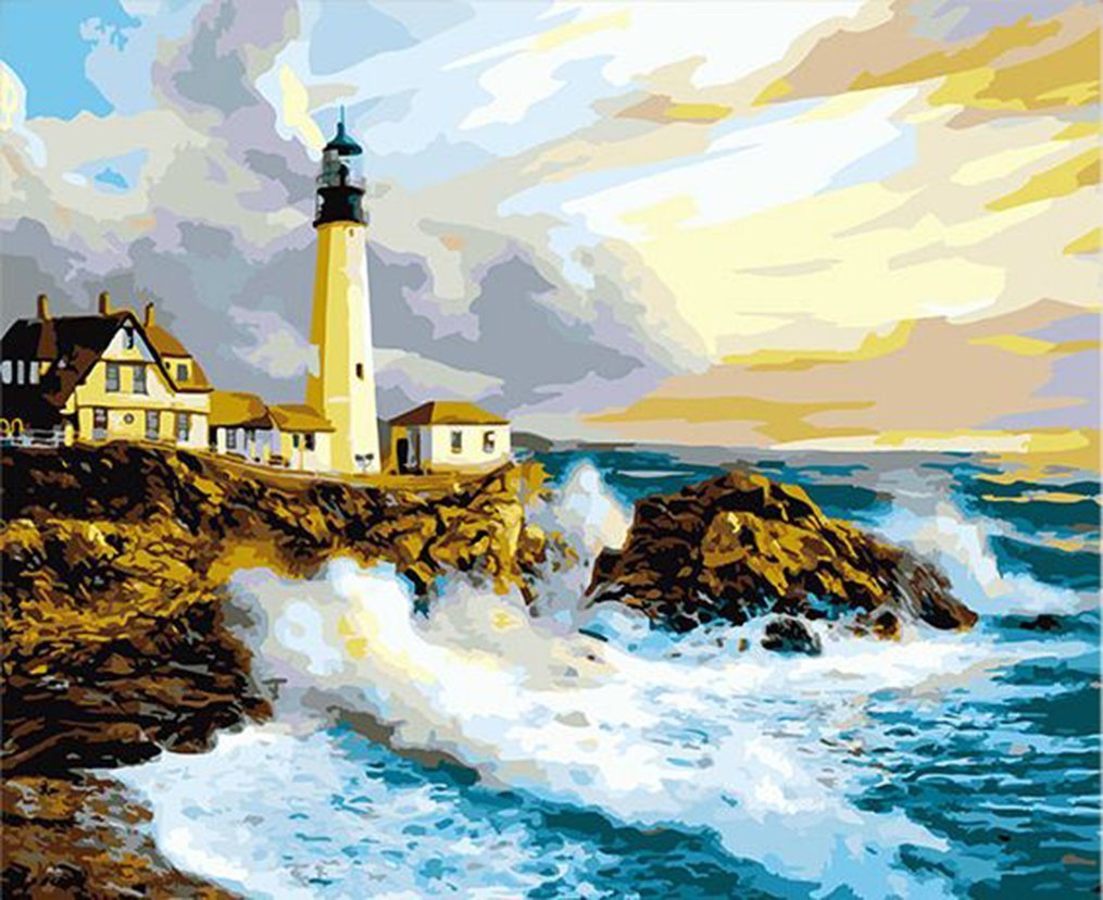 Striking Sea Waves Paint by Numbers
