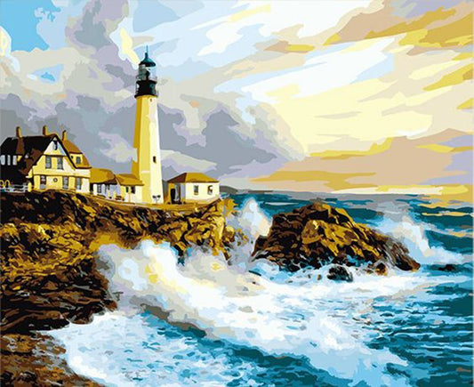 Striking Sea Waves Paint by Numbers