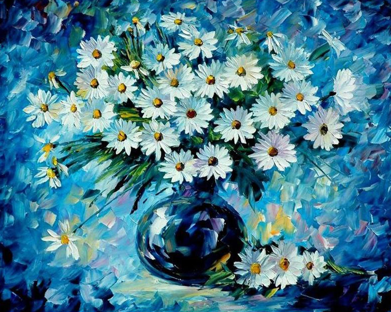 White Daisies Paint by Numbers