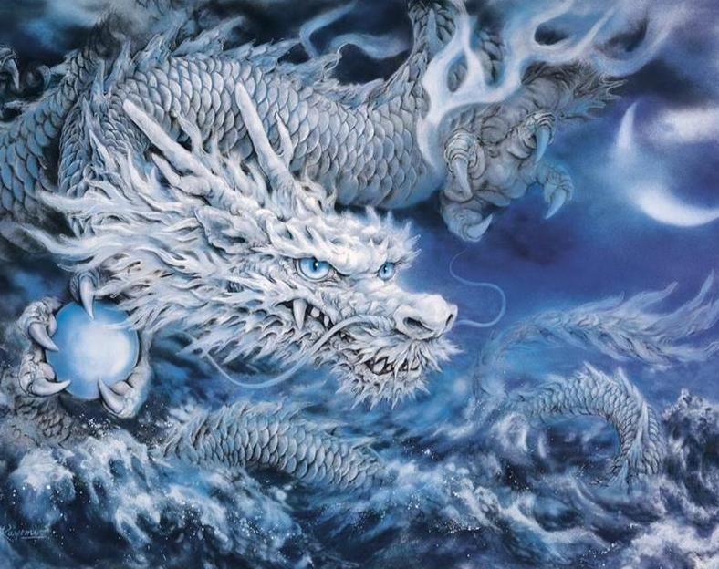 White Dragon Paint by Numbers