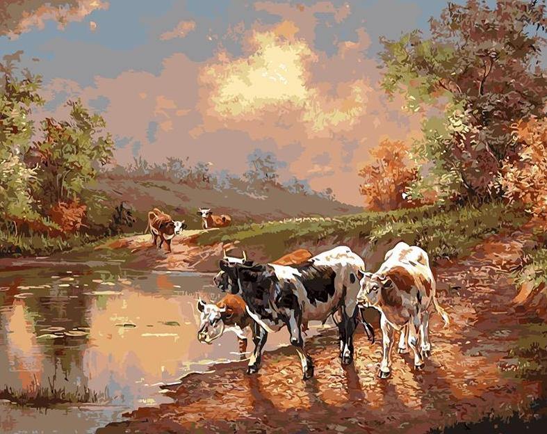 Wild Cows Paint by Numbers
