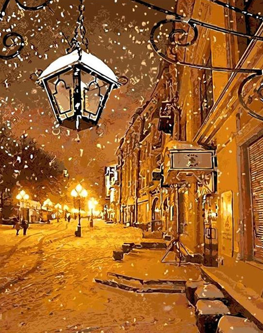 Winter Night Paint by Numbers