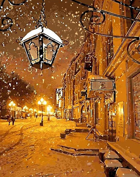 Winter Night Paint by Numbers