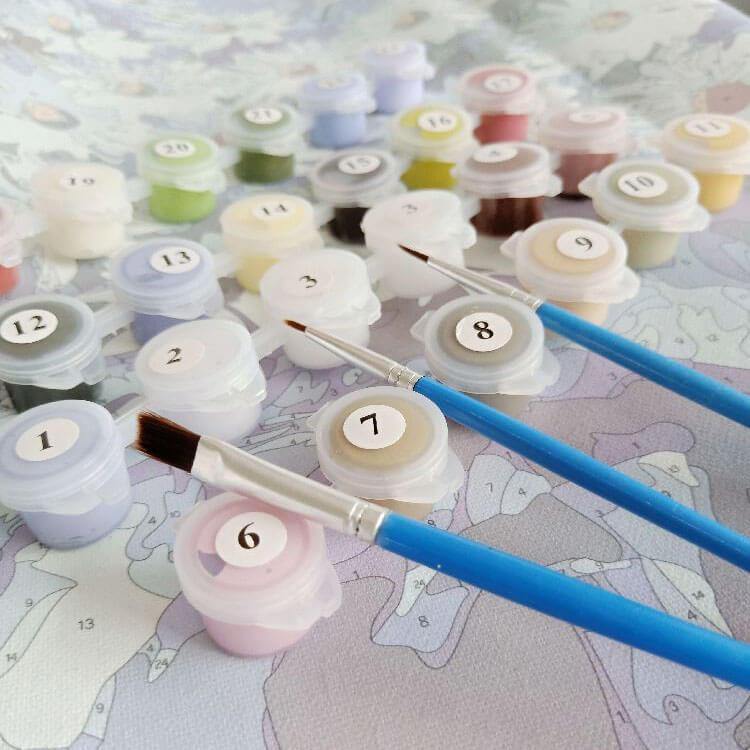 Little Girls & Cat - Paint by Numbers Home