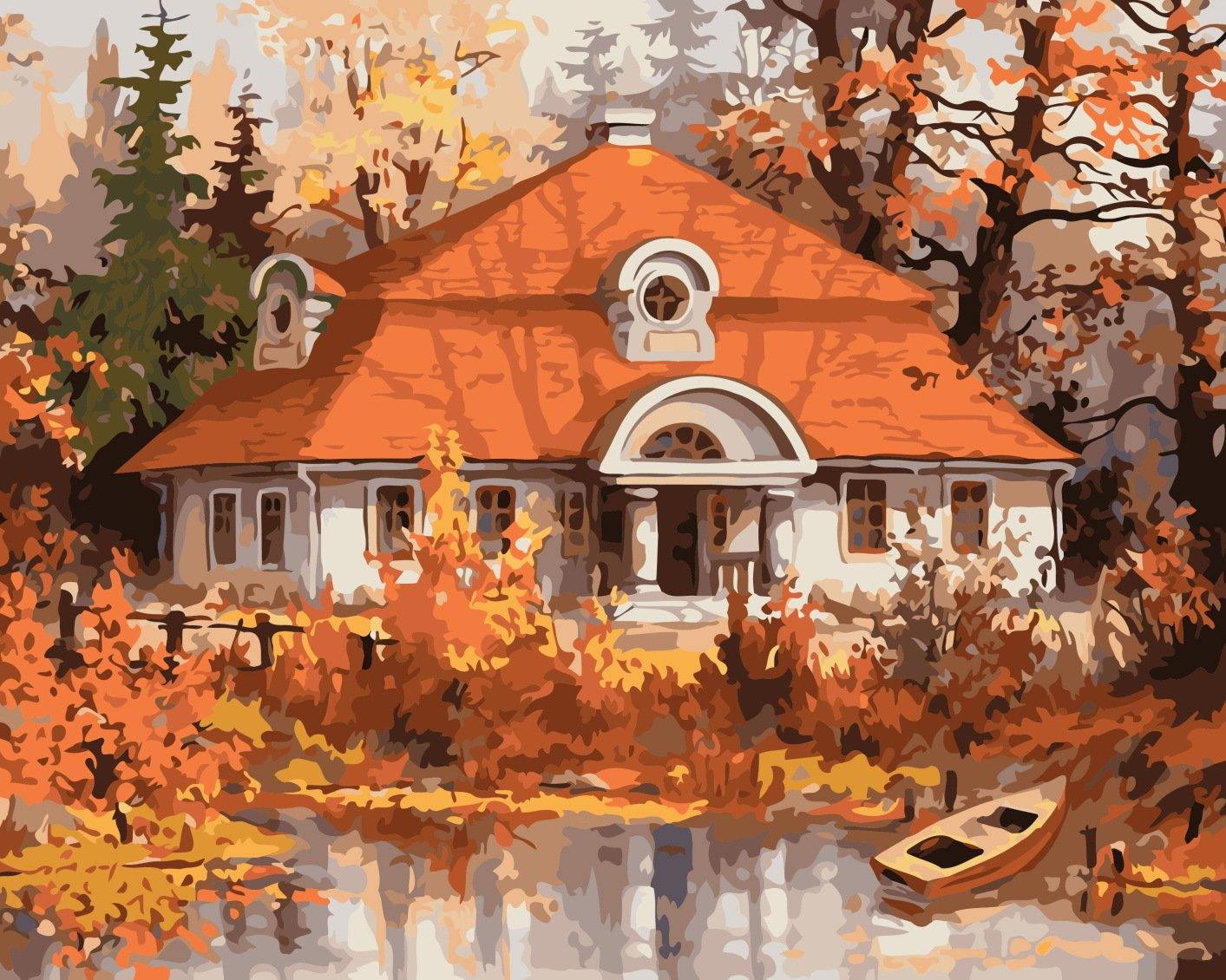 Autumn House Paint by Numbers
