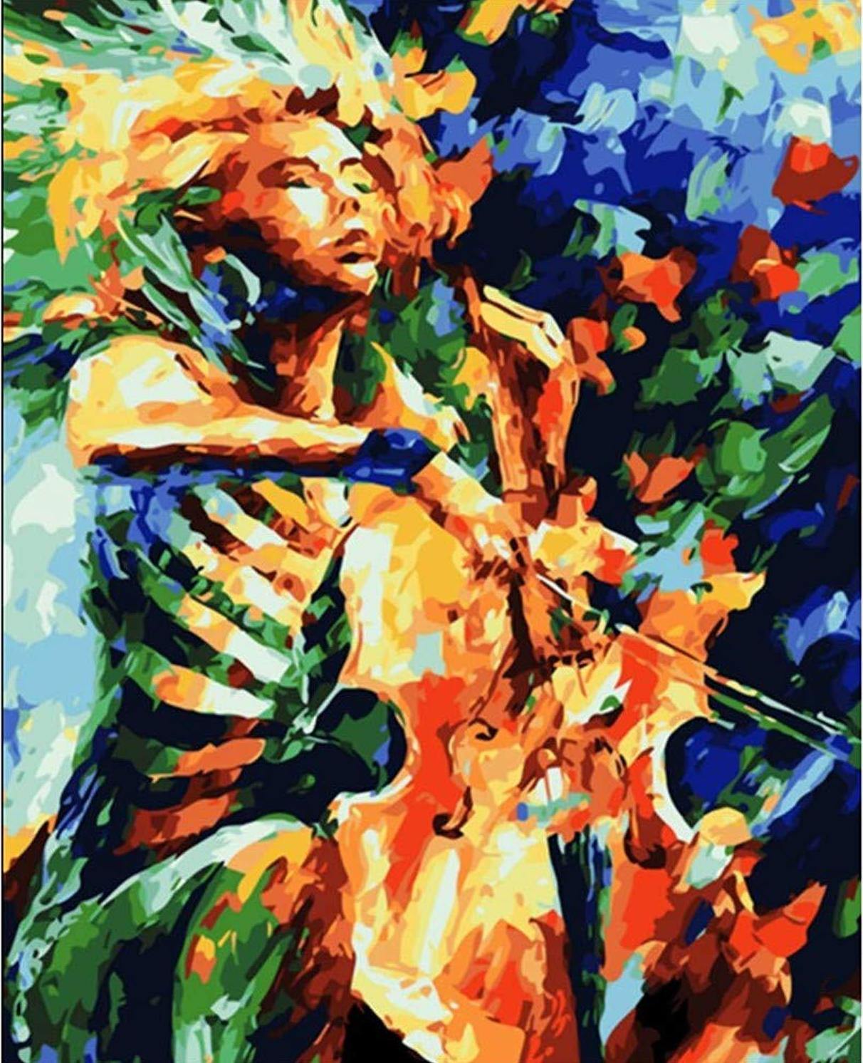 Colorful Violinist Paint by Numbers