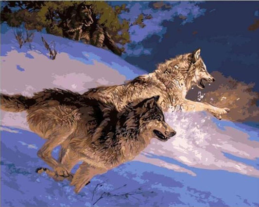 Running Wolves Paint by Numbers