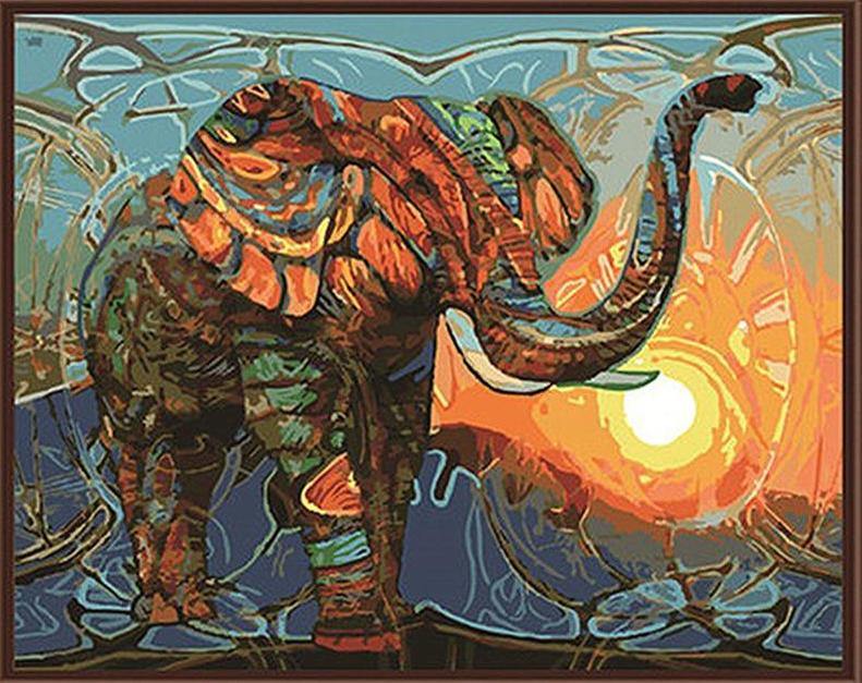 Elephant & Sunset Paint by Numbers