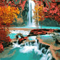Autumn Trees & Waterfall Paint by Numbers