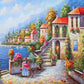 Beach side Floral Houses Paint by Numbers