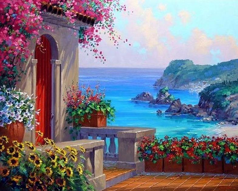 Sea Coast House Paint by Numbers