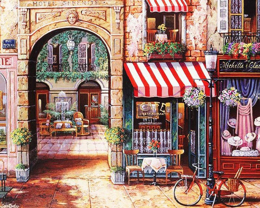 Roadside Cafe Paint by Numbers