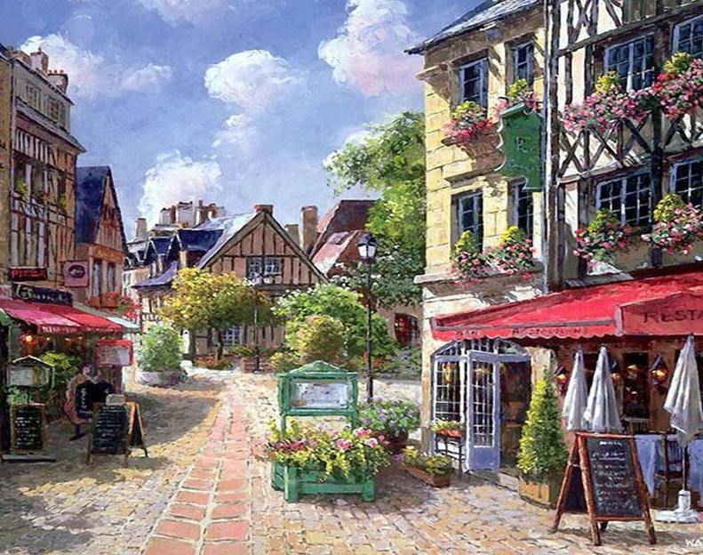 Street Restaurant Paint by Numbers