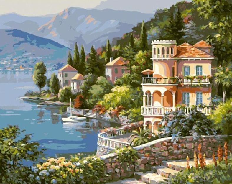 Waterfront Bungalow Paint by Numbers