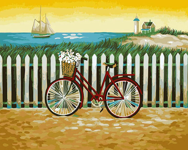 Bicycle & Daisies Paint by Numbers