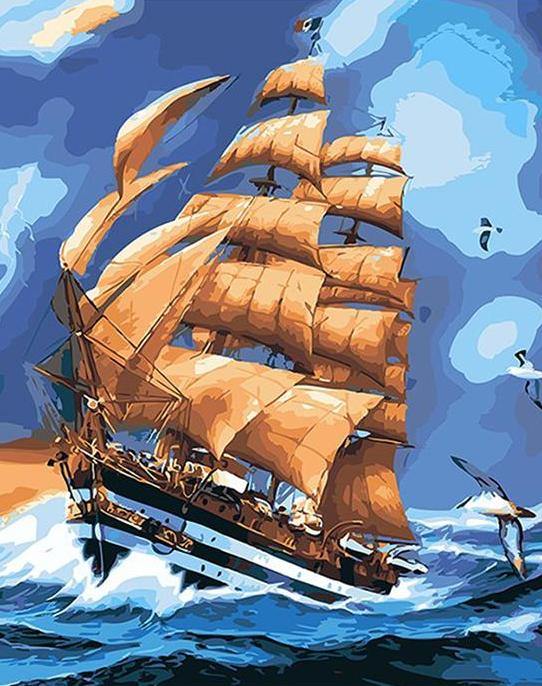 Birds & Ship Paint by Numbers