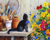 Black Cat & Flowers Paint by Numbers