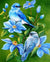 Blue Birds Flowers Paint by Numbers