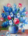 Blue &amp; Pink Flowers Paint by Numbers