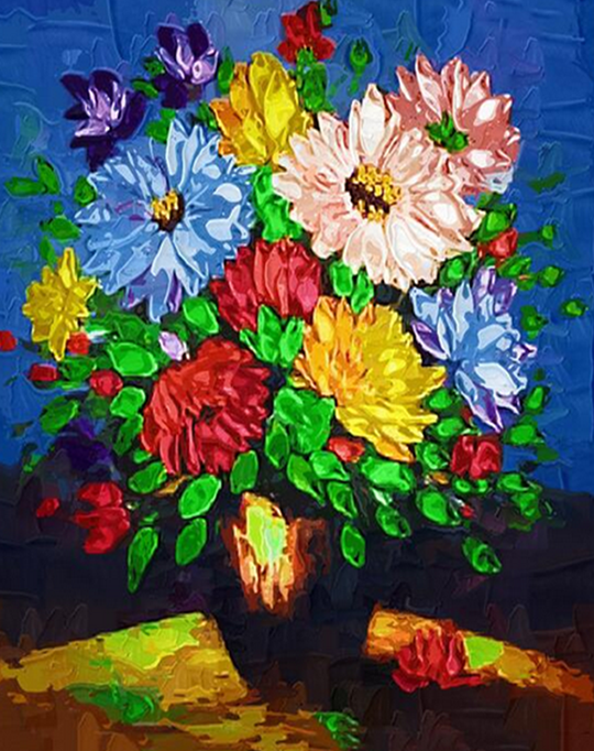 Bright Colored Flowers - Paint by Numbers Home