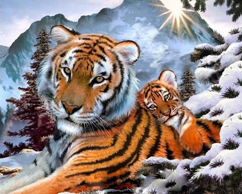 Brown Tiger Paint by Numbers
