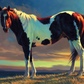 Brown & White Horse Paint by Numbers