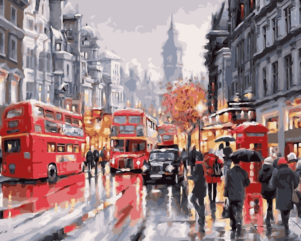 London Street Paint by Numbers