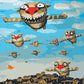 Cartoon Cats Flying Paint by Numbers