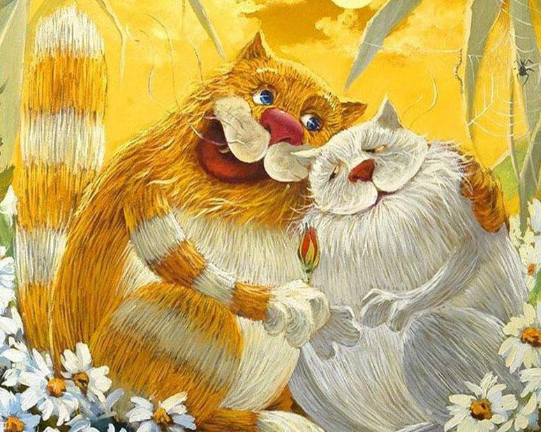 Cartoon Cats Paint by Numbers.